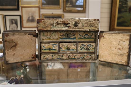 A Charles II needlework box, approx. width 9.5in. height 7in. depth 7in.